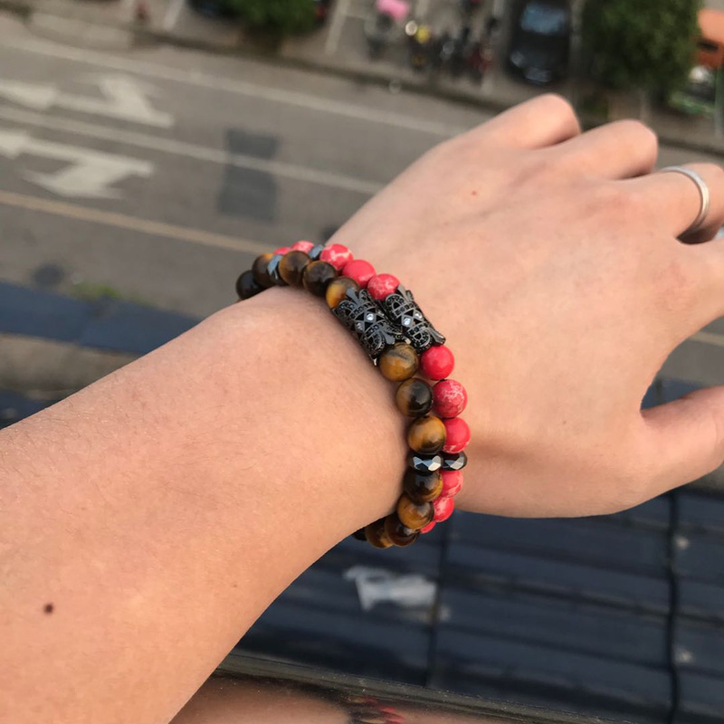 

Tiger eye stone beads bracelet bracelets for women pulseras pulseira handmade men jewelry accesorios hombre armbanden femme 2020, Black