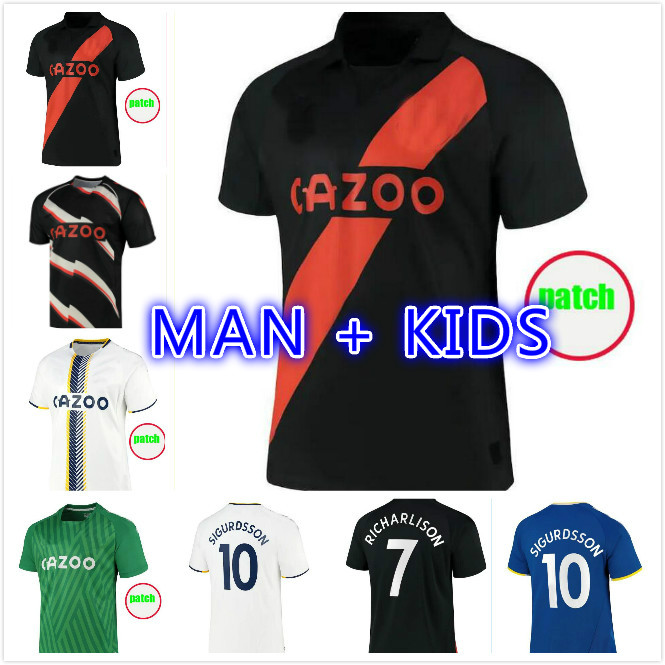 

man kids 2021 2022 WALCOTT Calvert-Lewin james soccer Jersey KEANE RICHARLISON SIGURDSSON football shirt ANDRE GOMES DIGNE uniform CALVERT LEWIN camesita, 21/22