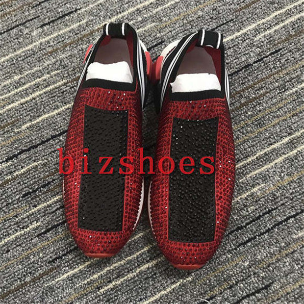 

Diamond Slip-On Stretch Knit Sock Sneakers Rubber Sole woman shoe Italy Designer Sorrento shoe man casual outdoor Trainers, Diamond 04