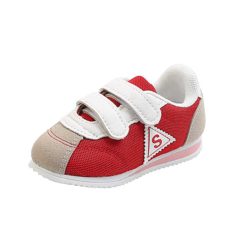 

2021 New Children's Shoes Boys and Girls Children's Breathable Sneakers Lightweight Running Shoes Fashion Students Shoes 21-30 X0703, Red