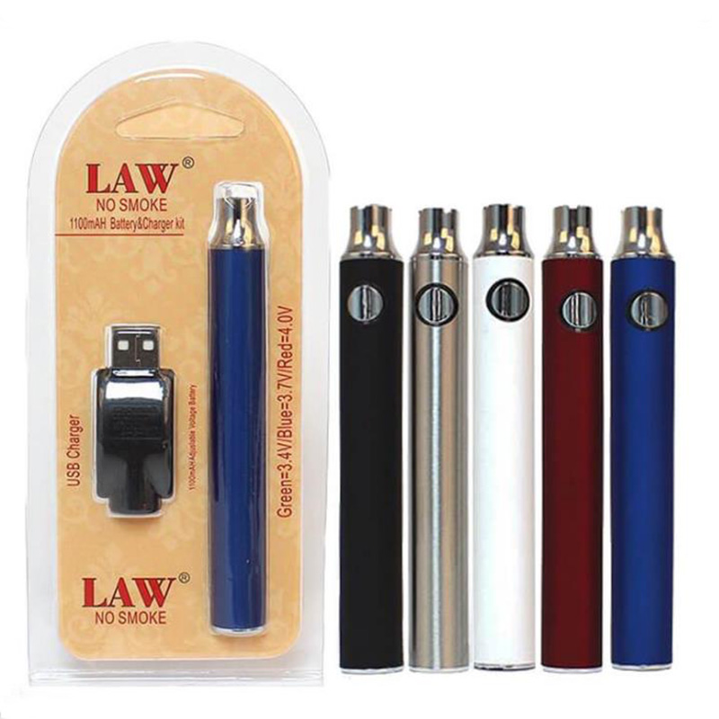 

Law 510 Preheat Battery 350/650/900/1100mah pen battery With USB Charger Kit Variable Voltage pen battery for 510 vape cartridge