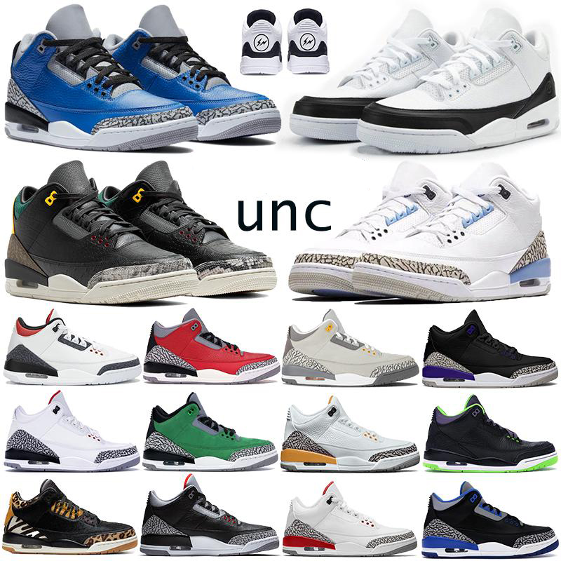 

2020 varsity royal cement III UNC mens basketball shoes sports laser orange animal instinct fire red denim Fragment trainer sneakers, 32 black white gum