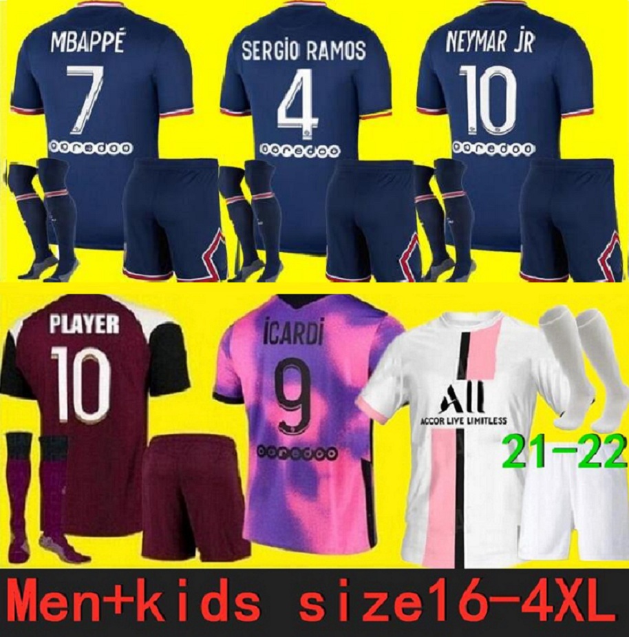 

Adults and kids 21 2022 soccer Jersey MBAPPE MARQUINHOS sets 2021 2122 ICARDI VERRATTI KEAN maillots de football kits uniform, 20/21 home