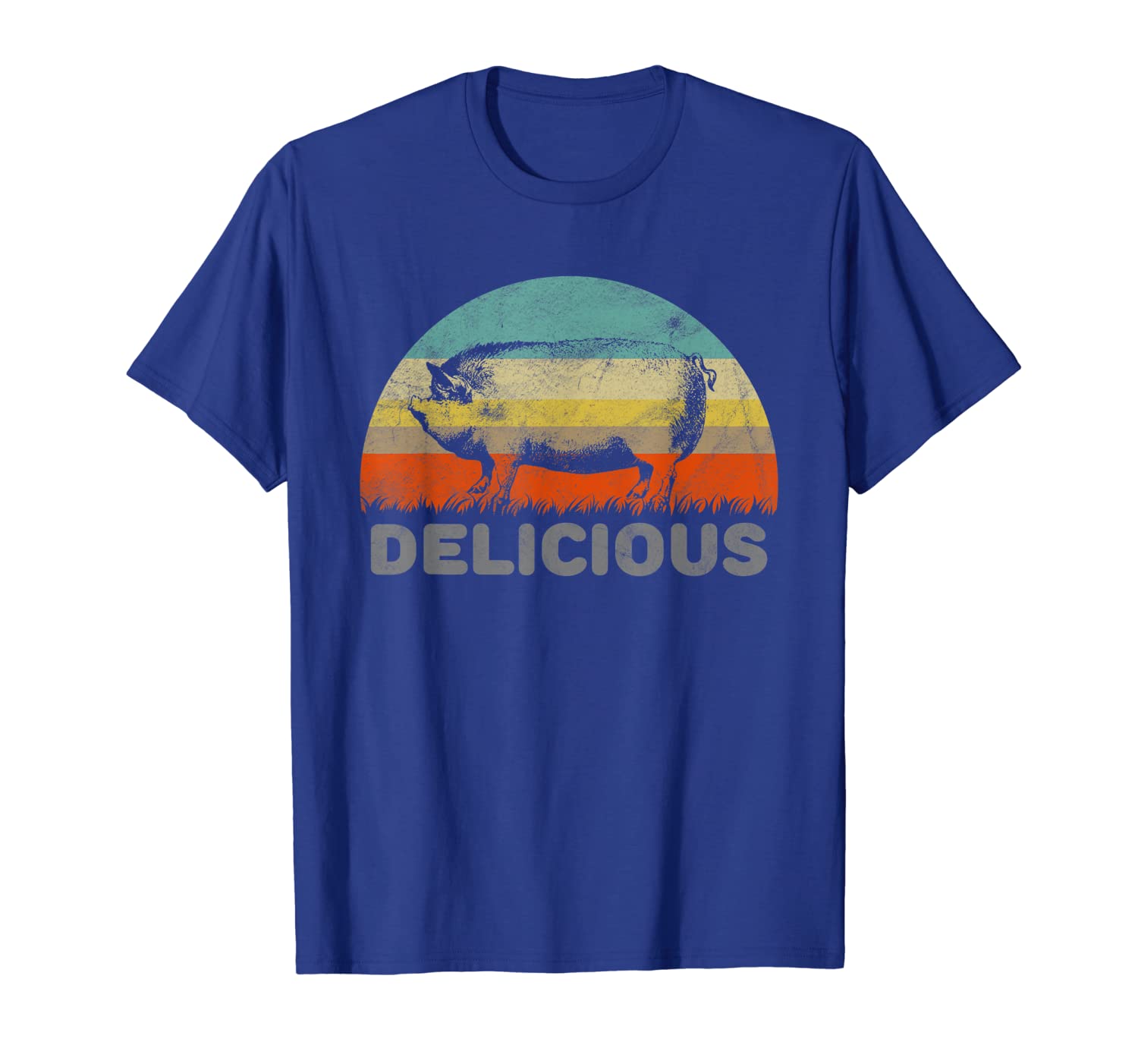 

funny barbecue pig t-shirt with a slogan delicious, White;black