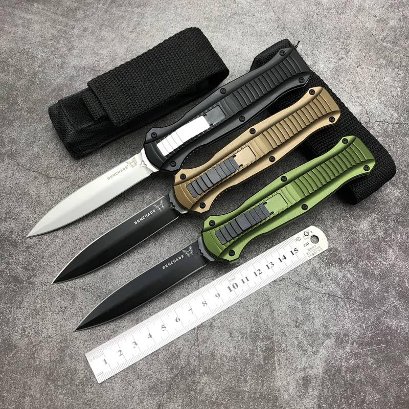 

High quality Benchmade BM 3300 Automatic Knife T6061 Aluminum Alloy folding Blade Military Tactical Survival gear straight out Pocket OTF knives