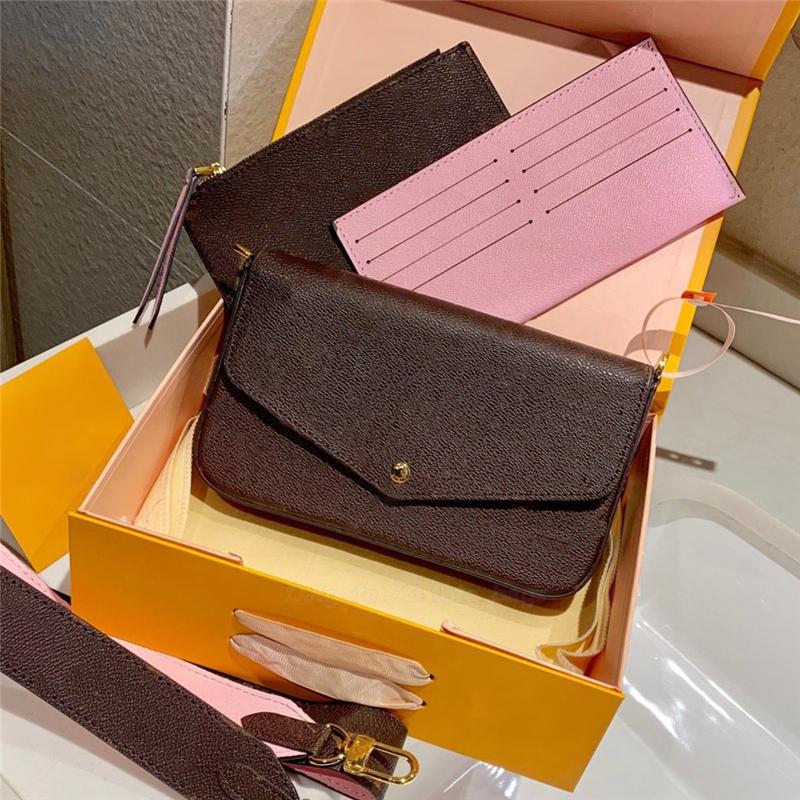 

favorite multi pochette felicie accessories handbag genuine leather shoulder crossbody bag purses 3 pcs purse bags, Blue