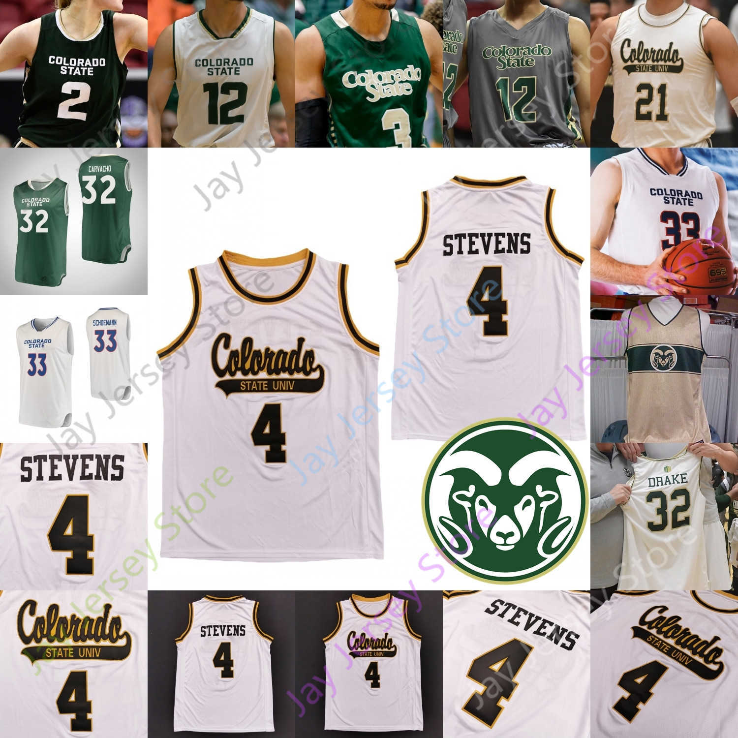 

Custom Colorado State Basketball Jersey NCAA College Isaiah Stevens Nico Carvacho David Roddy Adam Thistlewood Kendle James Moore Rivera, Green i