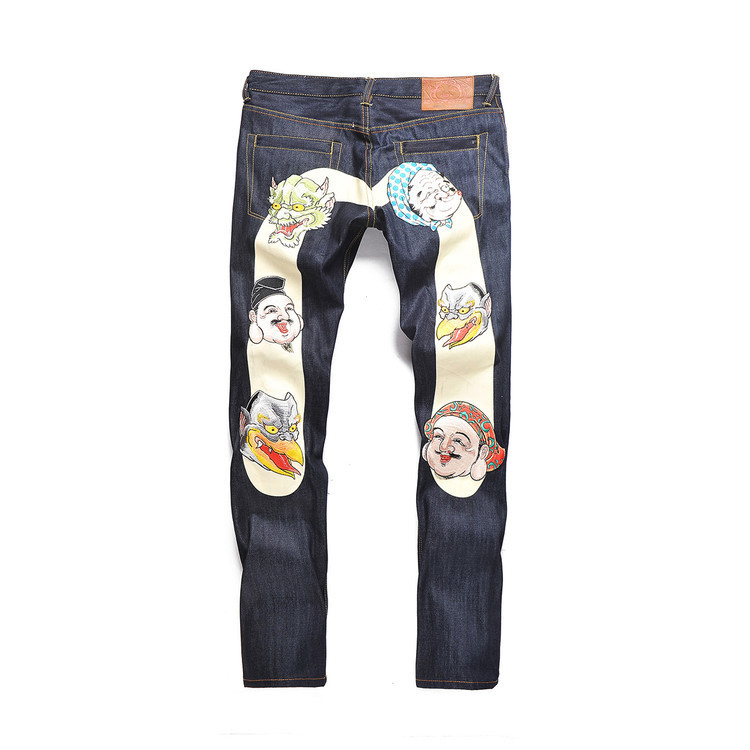 

fashion jeans casual men's breathable trendy pants warm straight trousers, Blue