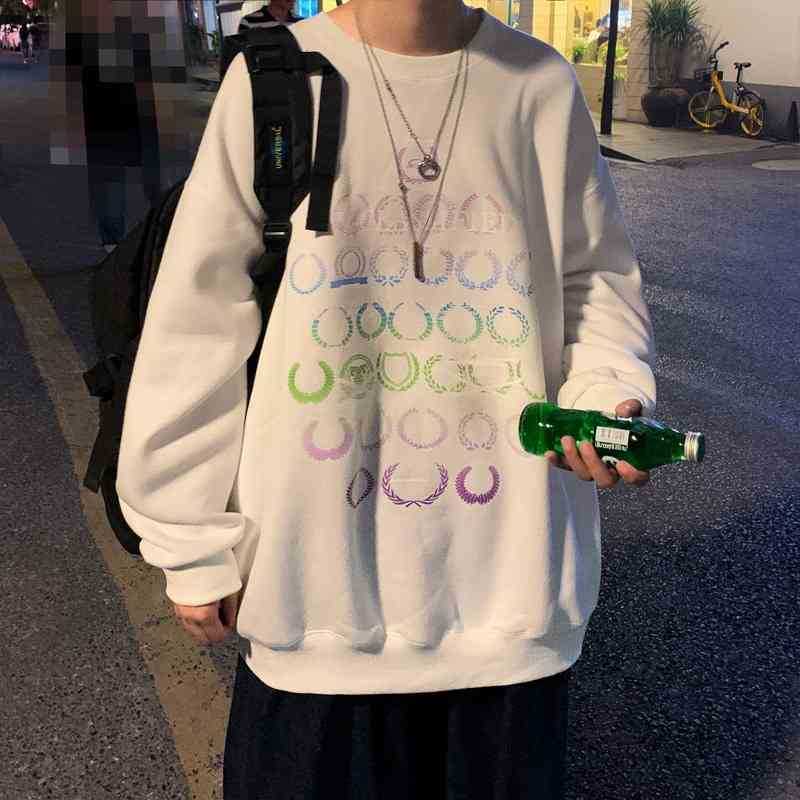 

Design loose large brand ins round neck sweater men's fashion youth hip hop jacket1, Black