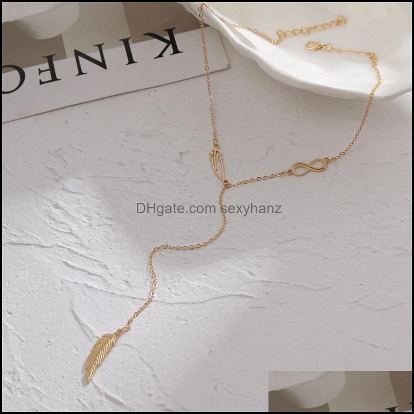 

& Pendants Fashion Layered Chain Choker Necklace For Women Punk Long Leaf Pendant Gold Color Jewelry Aessories Necklaces Drop Delivery 2021