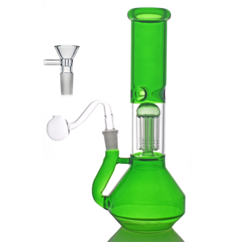 

Recycler Bongs Glass Beaker Bong 6 Arm Perc Percolator Water Pipes Honeycomb Perc Bubbler bong with 14mm glass oil burner pipe