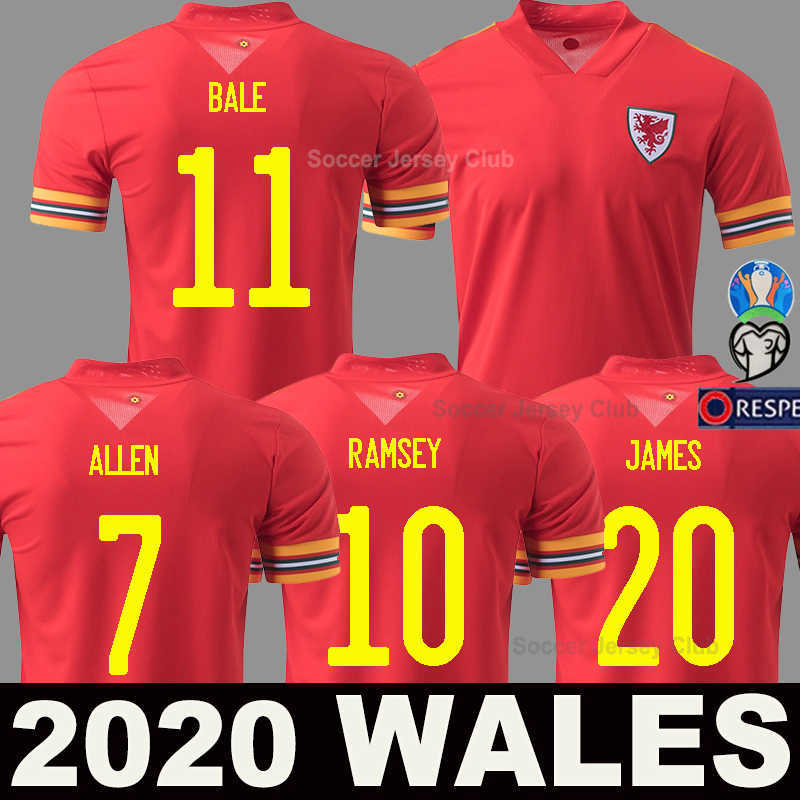 

Euro 2020 Wales soccer jersey away yellow European cup 20 21 BALE ALLEN James Davies Wilson national team men kids maillot football shirt, Home