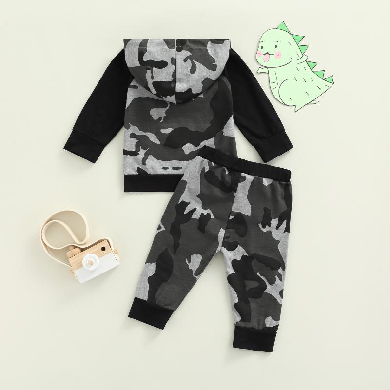 

Clothing Sets Infant Baby Boys Hoodie Set Long Sleeve Camouflage Hooded Sweatshirt With Pants Fall Outfit 6M-3T 2022 Fashion, White