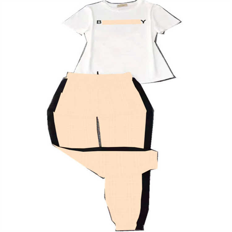 

2020Luxury designers Women's Tracksuits summer fashion two Piece Pants Set Outfits high quality short sleeve trousers sports suit