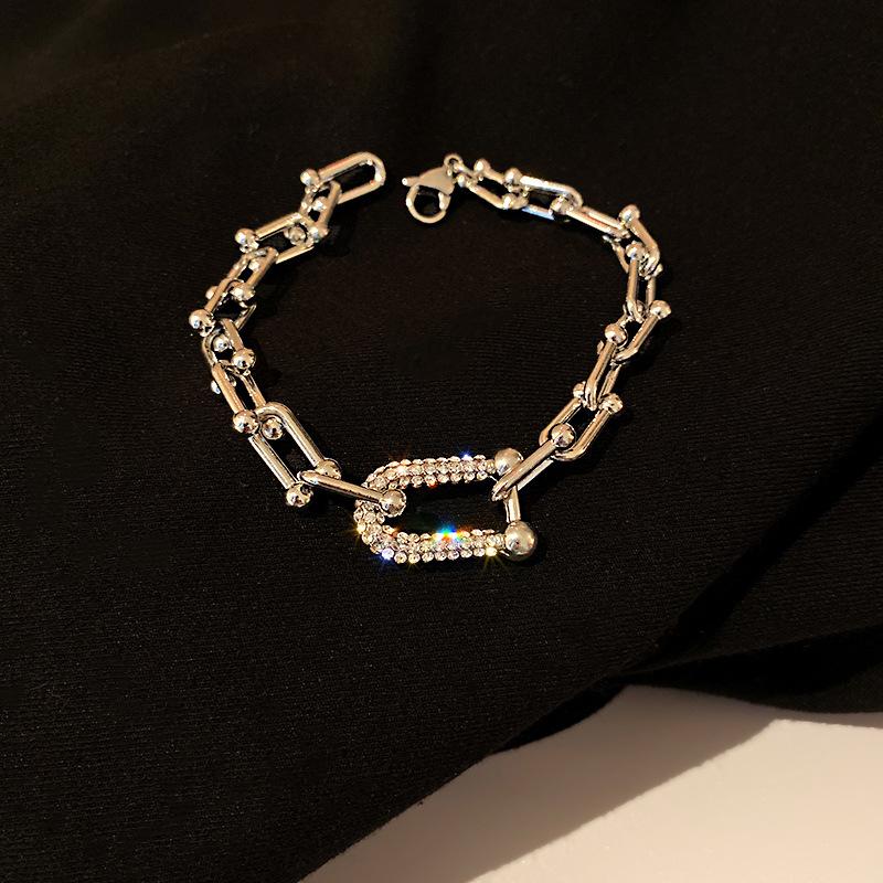 

Bangle Luxury Chain Bangles For Women Korean Fashion Brand Crystal Inlaid Gold Color Bracelet Jewelry Accessories Ladies Z099
