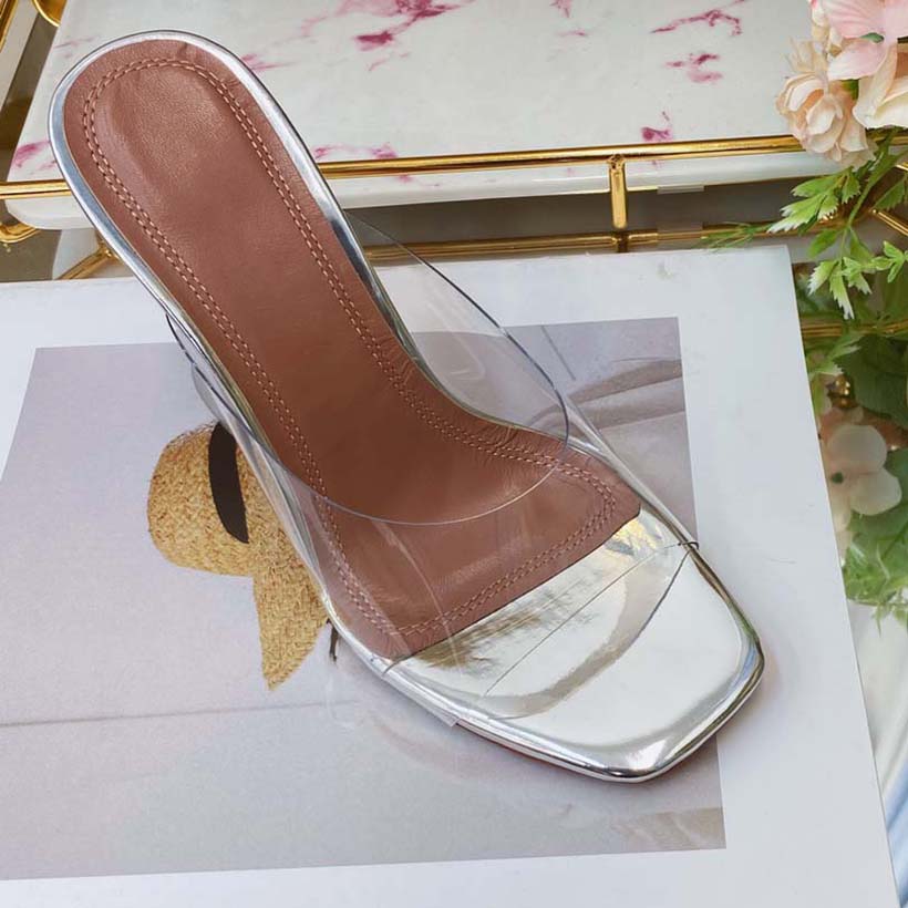 

Designer Shoes Heels Crystal clear sandals Dress Shoe Horseshoe heel Suitable for important dates wedding parties White With Box, #9