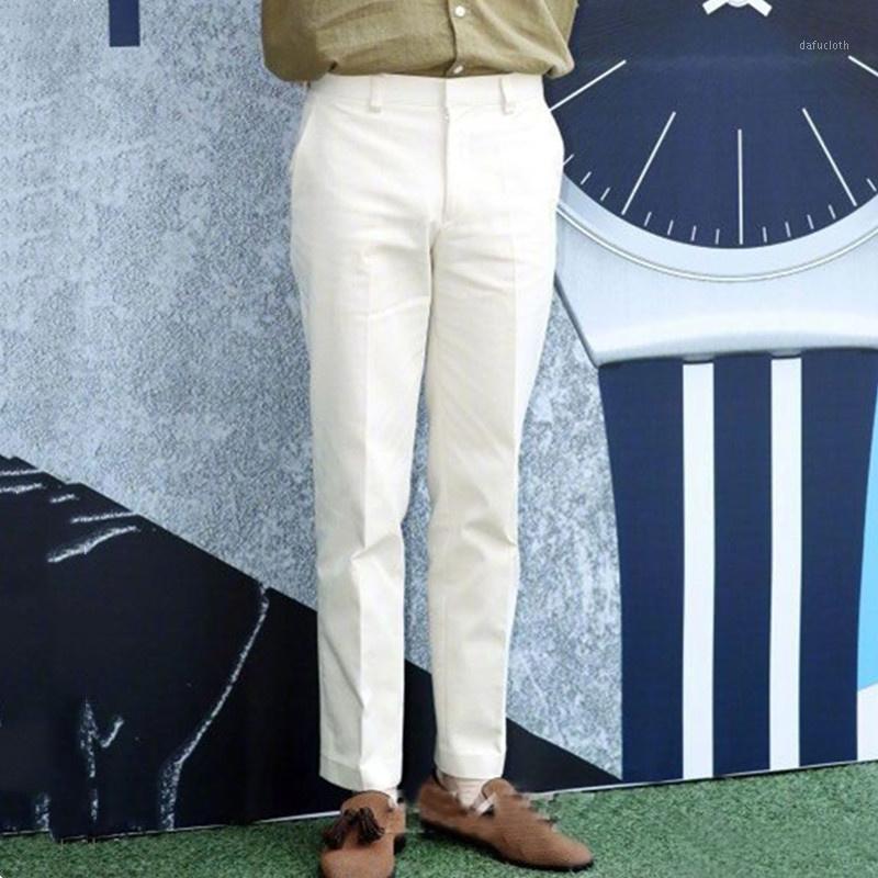 

Men' Pants Casual Spring And Summer Star Fit Gentleman Trend Capris White, Black
