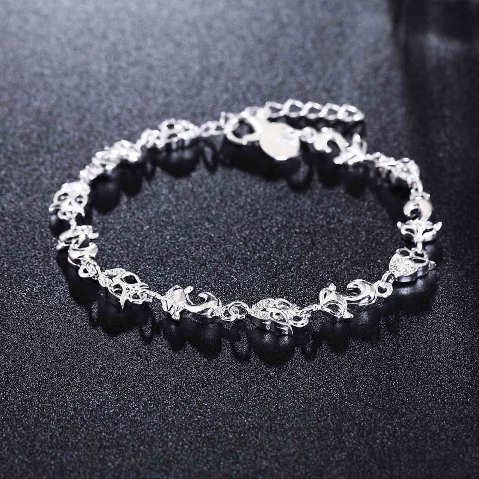 

Charm 925 Sterling Silver Bracelets for Women Cute Animal Owl Fox Chain Fashion Wedding Party Christmas Gifts Jewelry