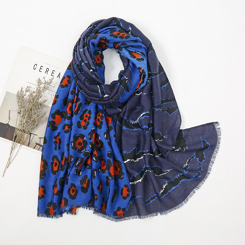 

Scarves Last Fashion Women Patchwork Tassel Cotton Shawl Scarf Leopard Bandana Turban Ladies Wrap Stole Bufandas Muslim Hijab180*90cm, Blue;gray