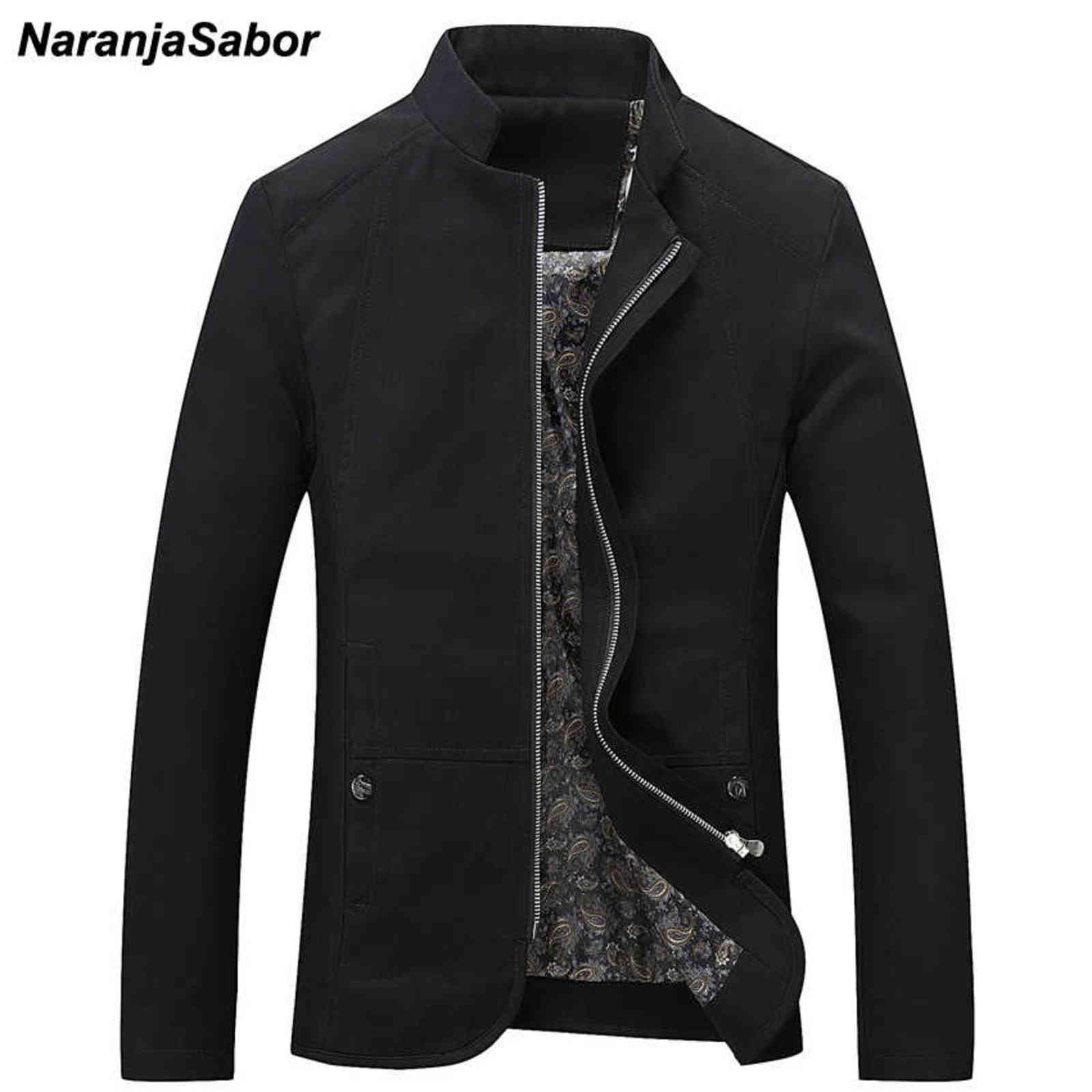 

NaranjaSabor Mens Brand Clothing 2020 Spring Autumn Men's Casual Jackets Cotton Outerwear Mens Coats Trench Male Windbreaker 5XL Y1106, Black