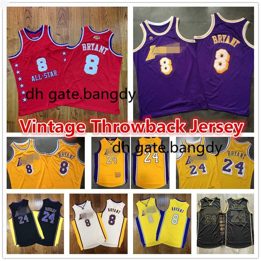 

Mens Throwback Authentic Purple Vintage 8 Los Angeles Lakers Bryant Jersey Gold Yellow Shorts 2008-09 96th 60th Basketball Jerseys, Black;red