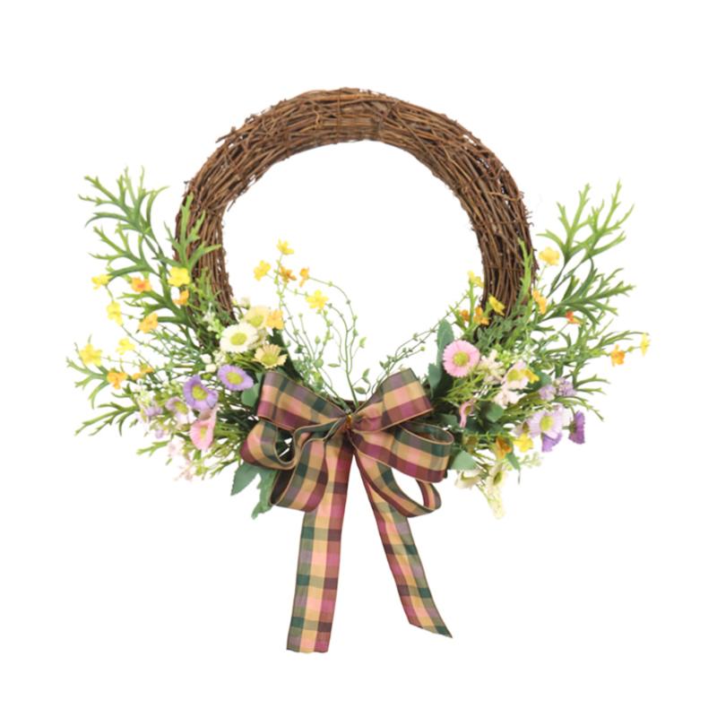 

1Pc Simulated Leaf Garland Spring Home Door Wreath Festival Hanging Decor