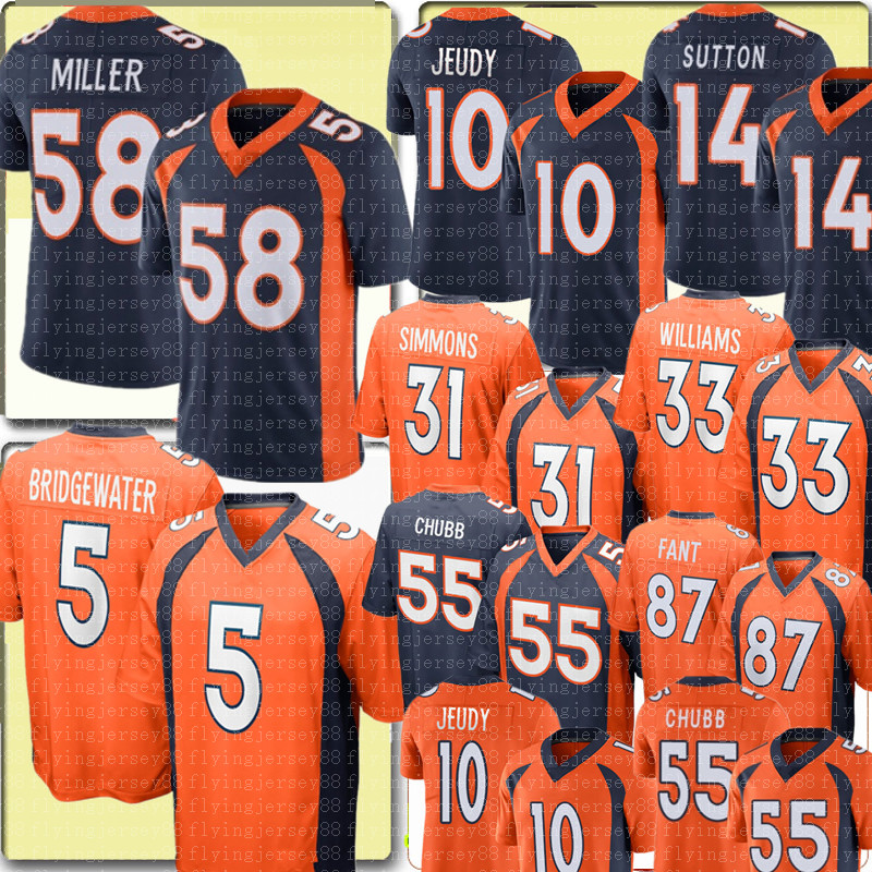 

58 Von Miller 5 Teddy Bridgewater Jersey 10 Jerry Jeudy 31 Justin Simmons Courtland Sutton Javonte Williams DenverBroncosFootball Jerseys Bradley Chubb 55, Youth {s-xl} yema