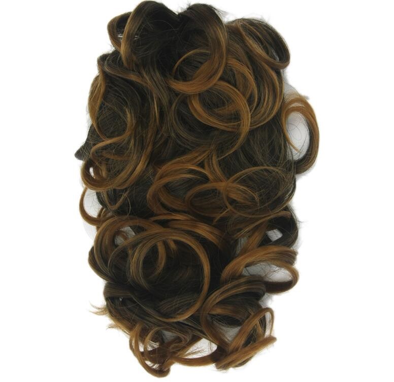 

012 Synthetic Ponytail Long Straight Hair 16"/22" Clip Ponytail Hair Extension Blonde Brown Ombre Hair Tail With Drawstring