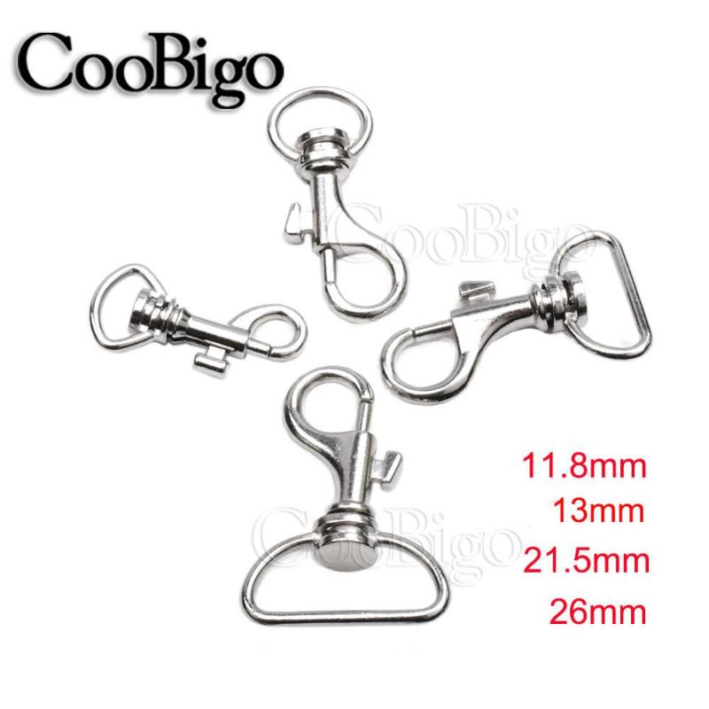 

12pcs Metal 4 Sizes Pick Snap Lobster Clasp Hook Swivel Trigger Clips Webbing Leather Keychain Belt Strap Bag Parts Accessories