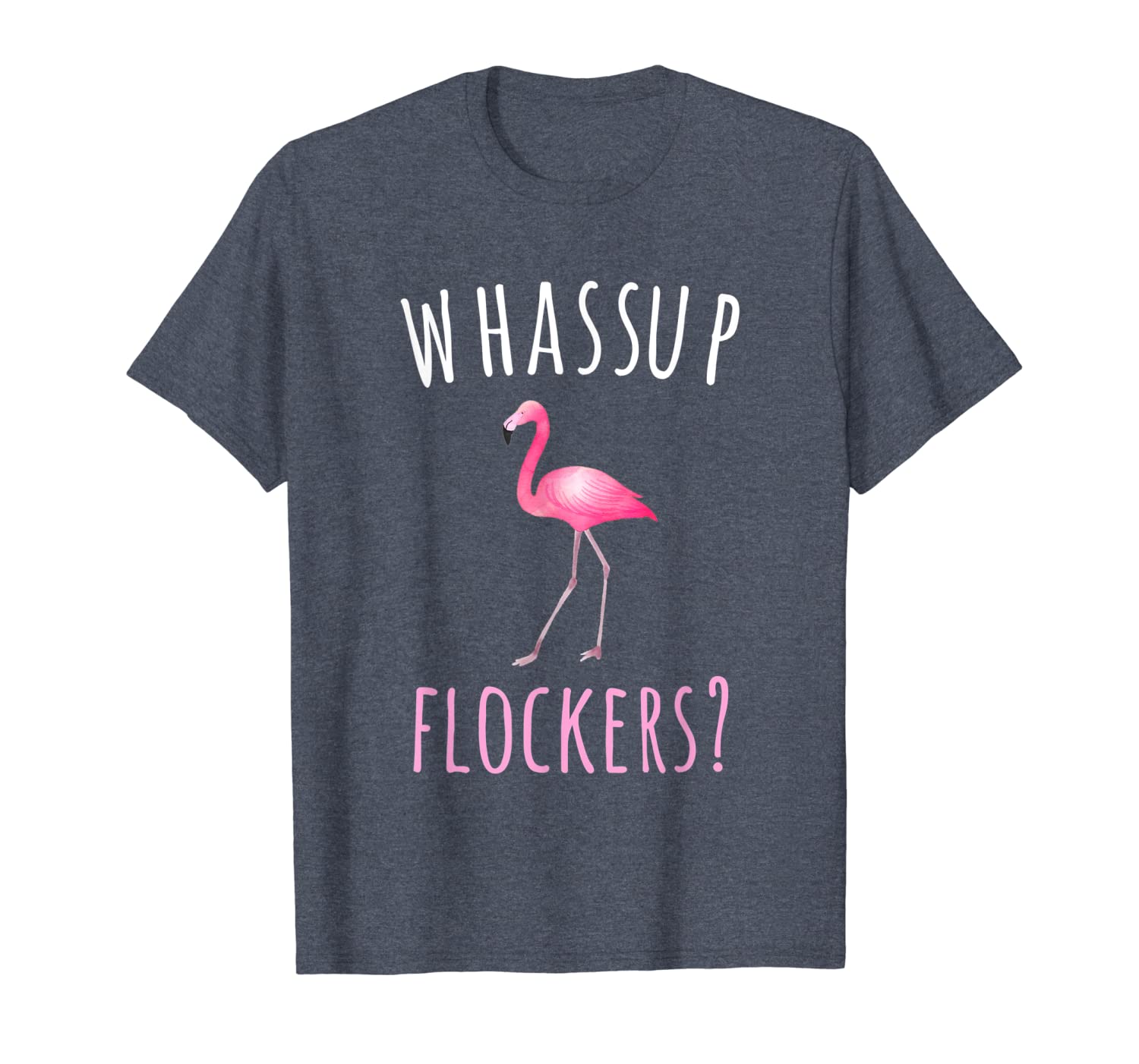 

flamingo t-shirt - whassup flockers, White;black