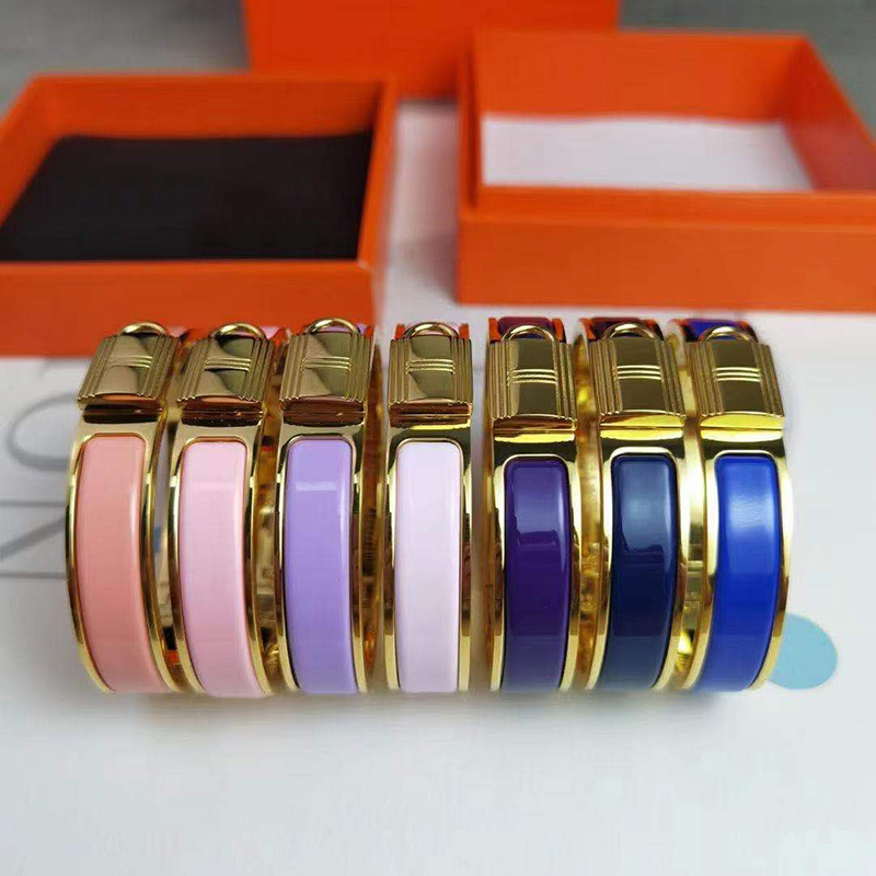 Enamel H-shaped Lock Bracelets For Women Designer High Quatity Jewelry Bangle Bracelet Luxury Fashion Men's Gold Bracelet Original Box-image-659014125