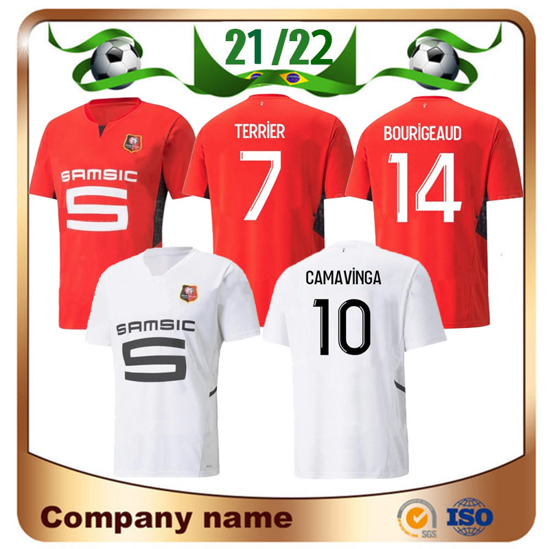 

21/22 Stade Rennais FC Home soccer jerseys 2021 CAMAVINGA TERRIER Niang Maillots De Foot Shirt BOURIGEAUD NZONZI Guirassy DOKU football uniforms