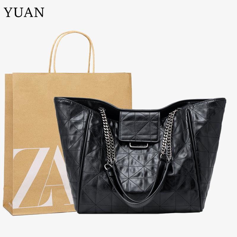 

Shoulder Bags YUAN 2021 Top Sheepskin Leather Soft Black Business Workplace Banquet Style One-shoulder Handbag Women