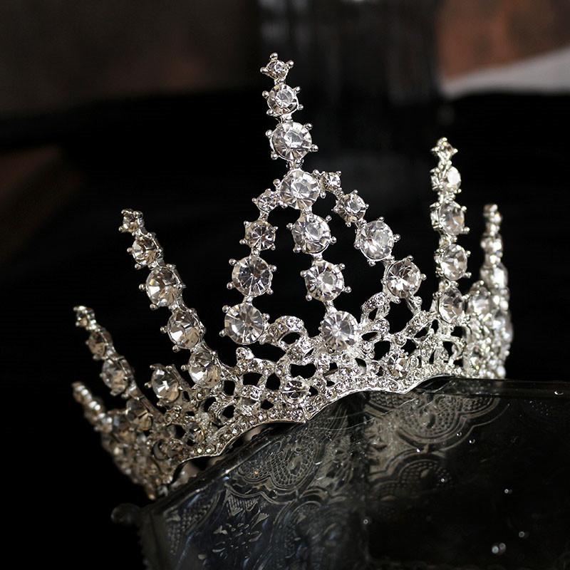 

Headpieces 2021 Fashion Baroque Luxury Crystal Bridal Crown Tiaras Light Gold Diadem For Women Bride Wedding Hair Accessories