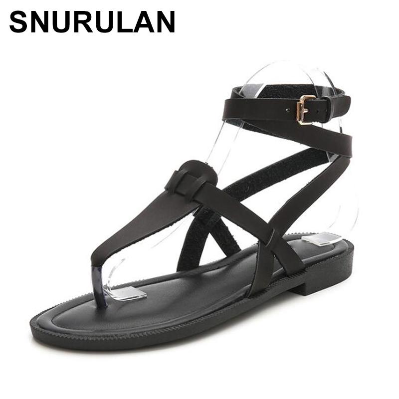 

SNURULAN 2021 New Women Sandals Large Roman Sandals For Women; Summer footwear; women's shoes for the beach; summer flat shoes, Black