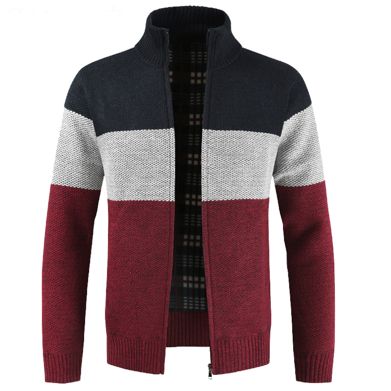 

2021 New Men's Winter Casual Wool Cardigan Jumper Autumn Fashion Striped Pockets Knit Outwear Coat Sweater Men 9f8s, Gray-blue