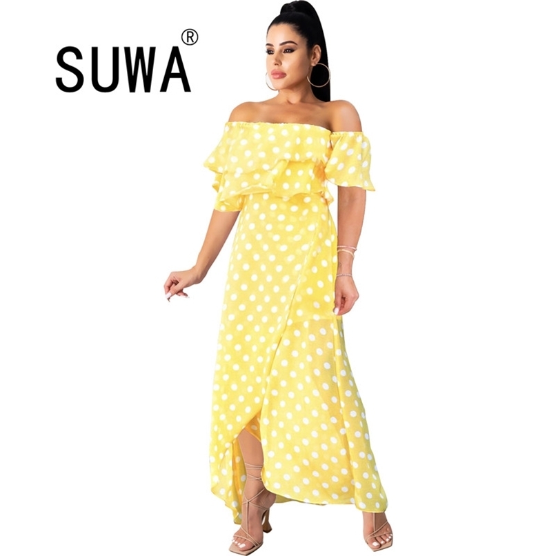 

Classic Fashion Dot Printed Vintage Casual Dresses For Women Summer Recommend Korean Style Elegant Boho Midi Dress 210525, Blue