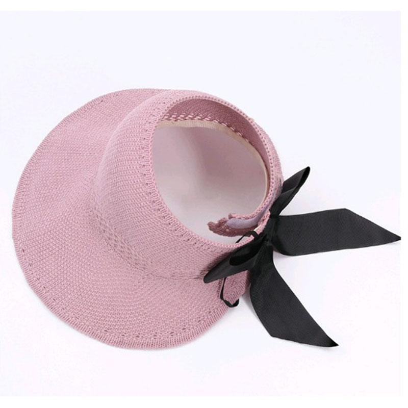 

Wide Brim Hats Women Summer Hat UV Protection Fisherman Fashionable Big Bowknot Cap Beach Empty Top Outdoor Travel, Brown
