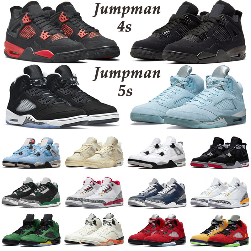 

Jumpman 4s Men Basketball Shoes 4 Red Thunder University Blue Sail White Cement 5s Blue Bird Oreo Hyper Royal 3s Laser Orange UNC Mens Trainers Sport Sneakers, Og black metallic