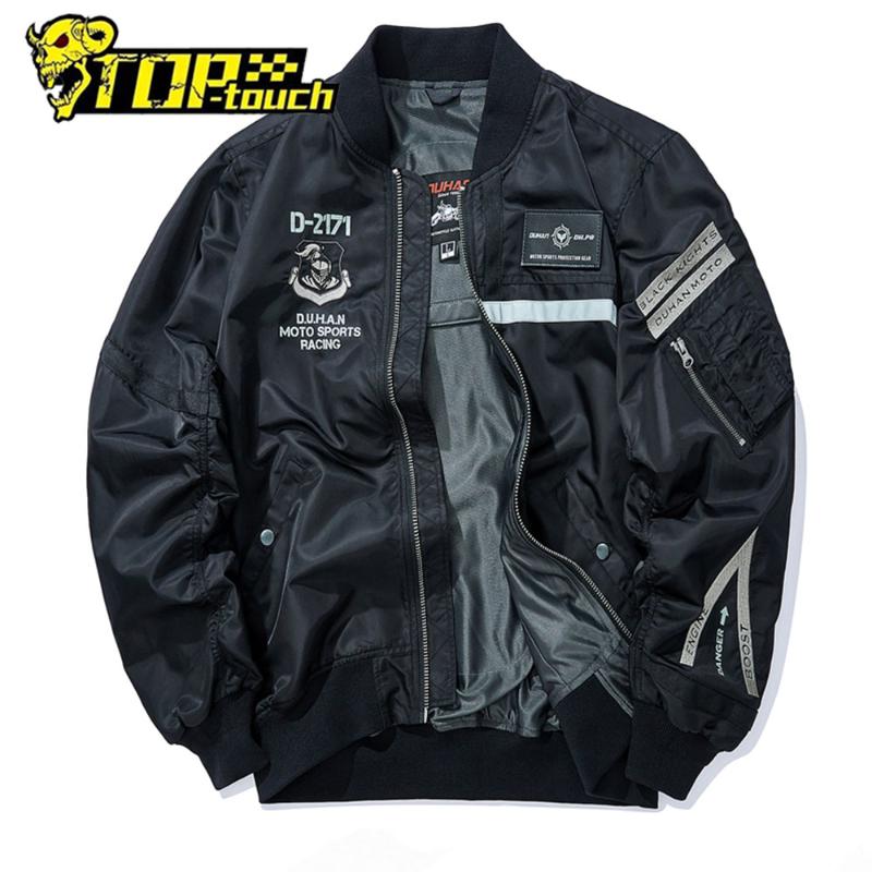 

Motorcycle Apparel DUHAN Men's Jackets Breathable Flight Motocross Racing Jacket Anti-Fall Windproof Motorbike Coat With Chest Protect