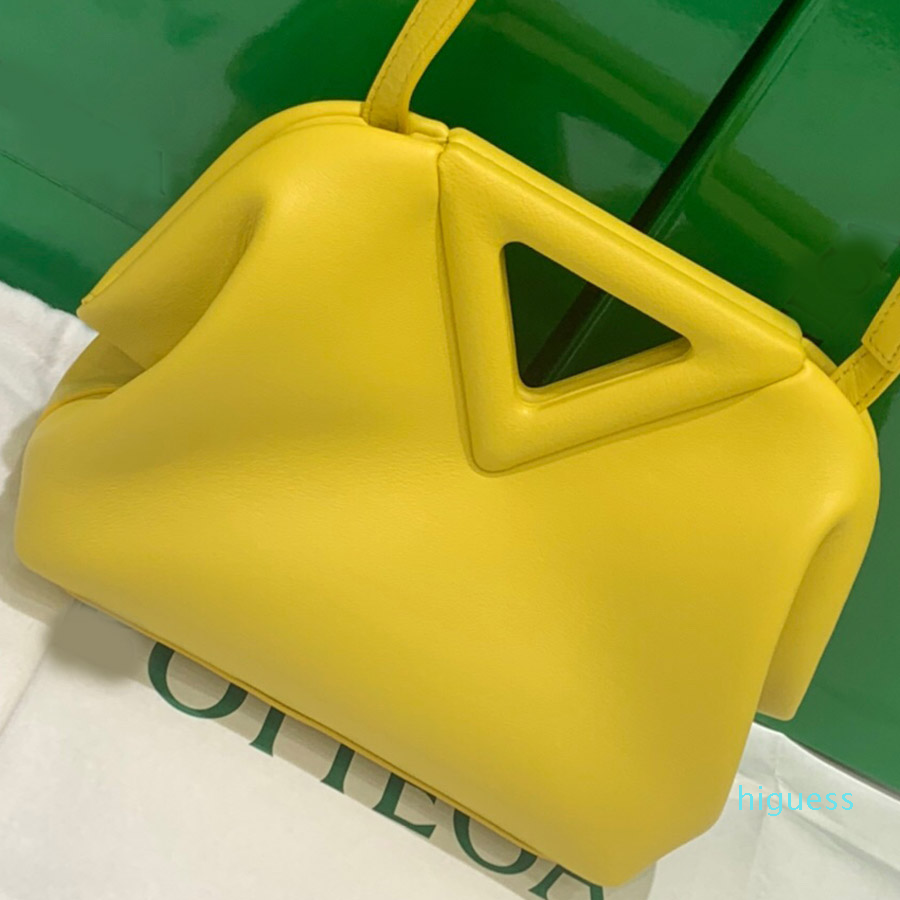 

Designer- Women Fashion Bags Female Thetriangle Bag Genuine Leather Clutch Handbag Cross ShoulderBag Case Totes Wallet, Apricot