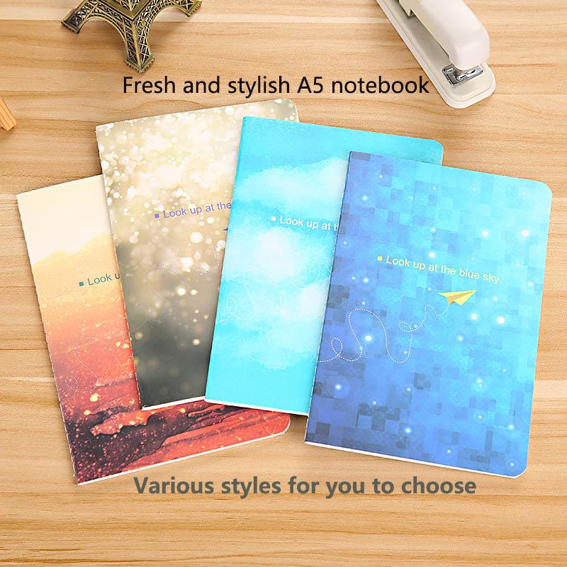 Mengpi small fresh A5 notebook soft copy 32K small notepad kraft notebook portable student gift car line book-image-656978003