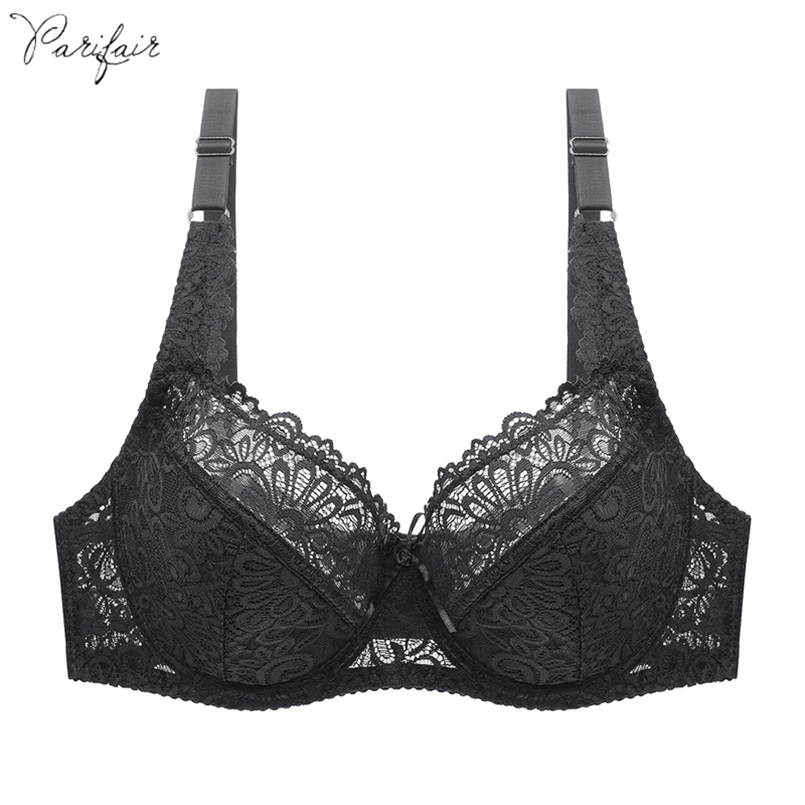 

PairFairy Womens Large Cup D E F Unlined Bra Full Cup Lace Bras Plus Size 75-100 Floral Soutien Gorge Underwired Bralette 211110, B3white