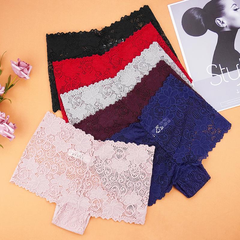 

Women' Panties 6 Pcs Lots Lace Women Female Sexy Underwear Hollow Out Boy Short, 6 random packs