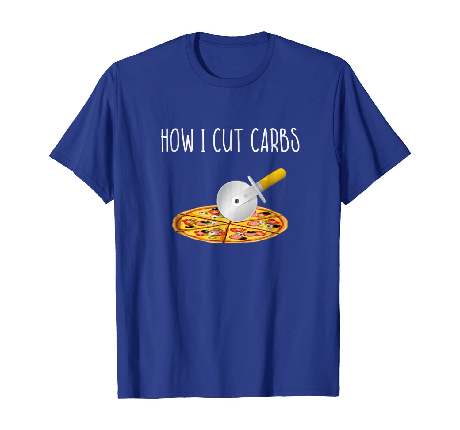 

This is How I Cut Carbs Shirt - Pizza Cutter T-Shirt at Gym, White;black