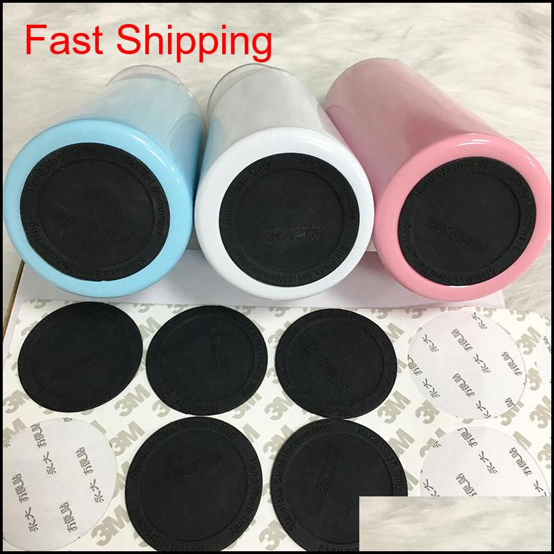 

Round Black Rubber Coaster Self Adhesive Cup Bottom Stickers For 20Oz Tumblers Protective Non-Slip Pad Acrhh Yh8Gi