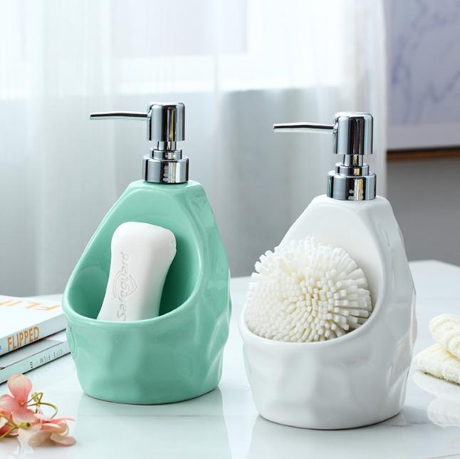

Liquid Soap Dispenser Simple Ceramic Emulsion Bottle Pressing Hand Sanitizer Home Decor Bathroom Accessories Travel Pump LF268