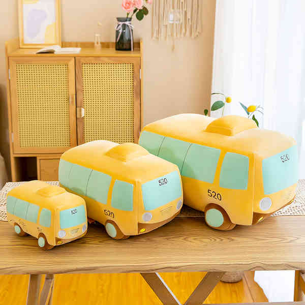 

25/35cm Kawaii Car School Bus Pillow Stuffed Plush Traffic Doll Toys Big Birthday Children Baby Chirstmas Gift H0824, C blue