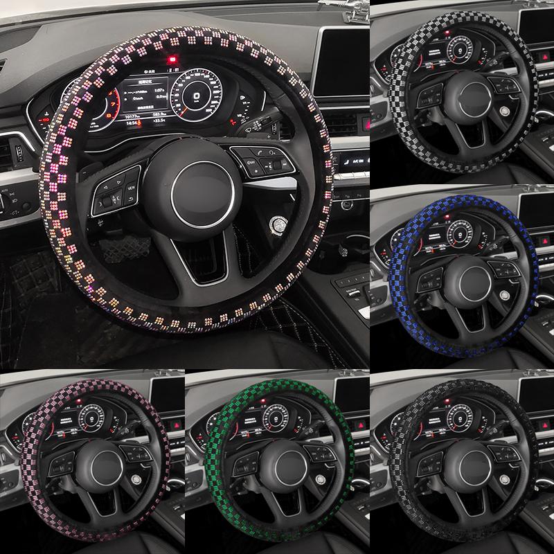 

Steering Wheel Covers Glitter Sparking Car Bling Diamond Cover For Girls Accessories Women