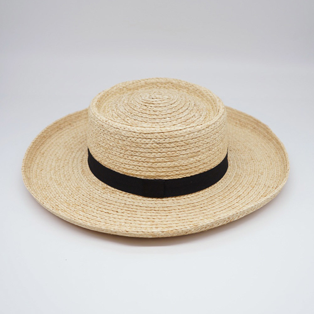 

2021 New Elegant Roll Up Summer Straw Outdoor Wide Brim Sun for Women Black Band Fedora Beach Boater Ladies Derby Hat 15by, Beige